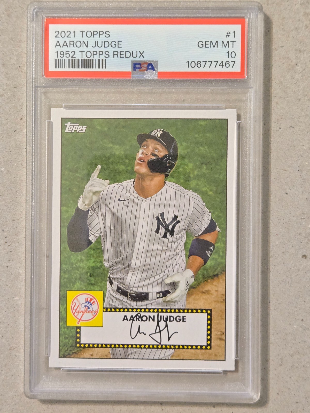 2021 TOPPS AARON JUDE 1952 REDUX #1 GRADED PSA 10 GEM MINT
