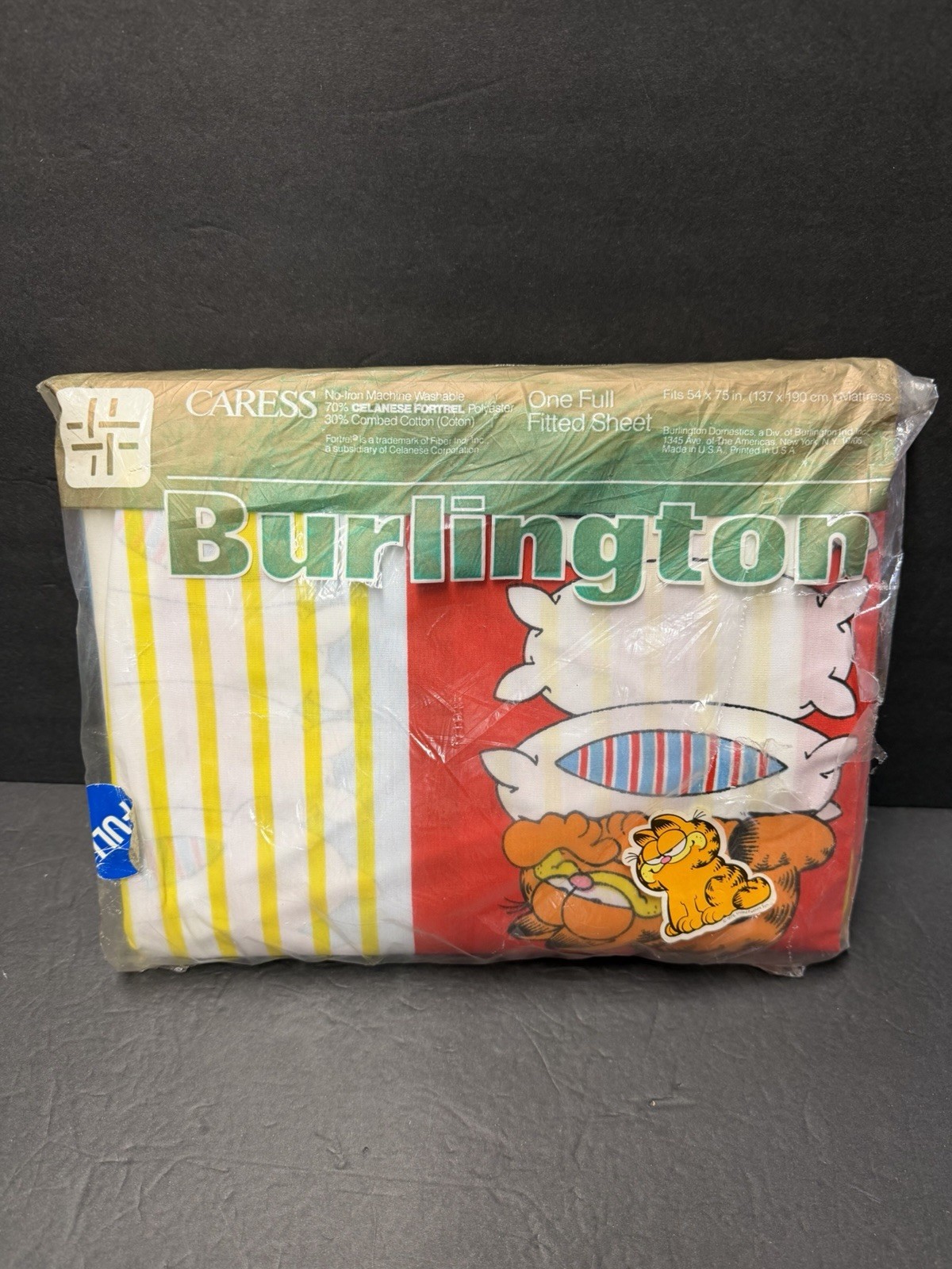 Vintage Burlington Caress Garfield Size Full Fitted Sheet (New)