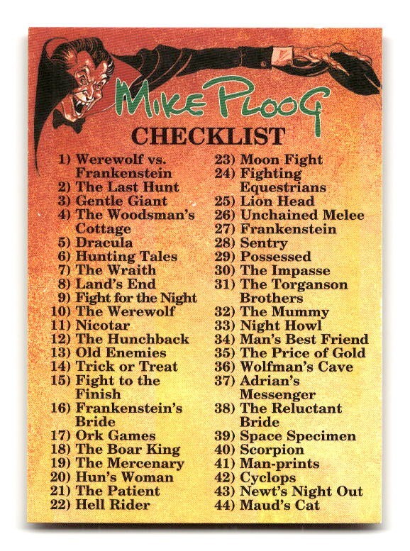 1994 FGG Mike Ploog Fantasy Art Trading Card #90 Checklist