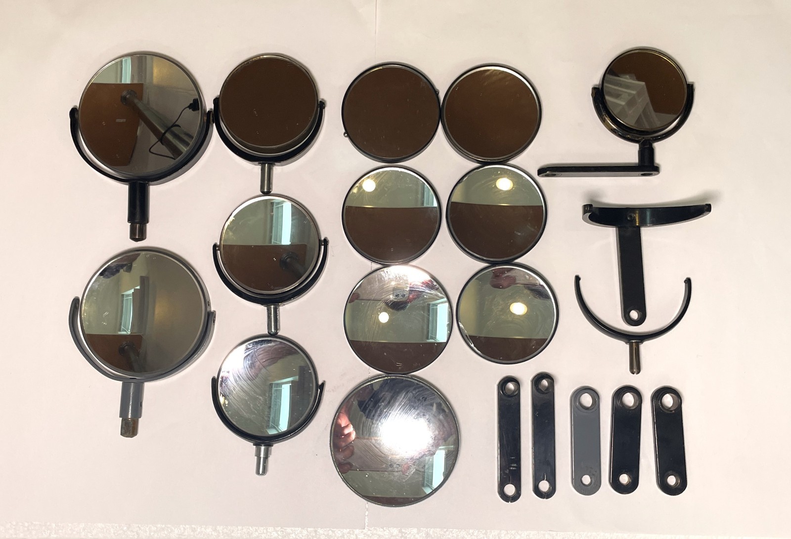 Collection of 14 Vintage Japanese Microscope Mirrors Post-WWII Circa 1946–1952