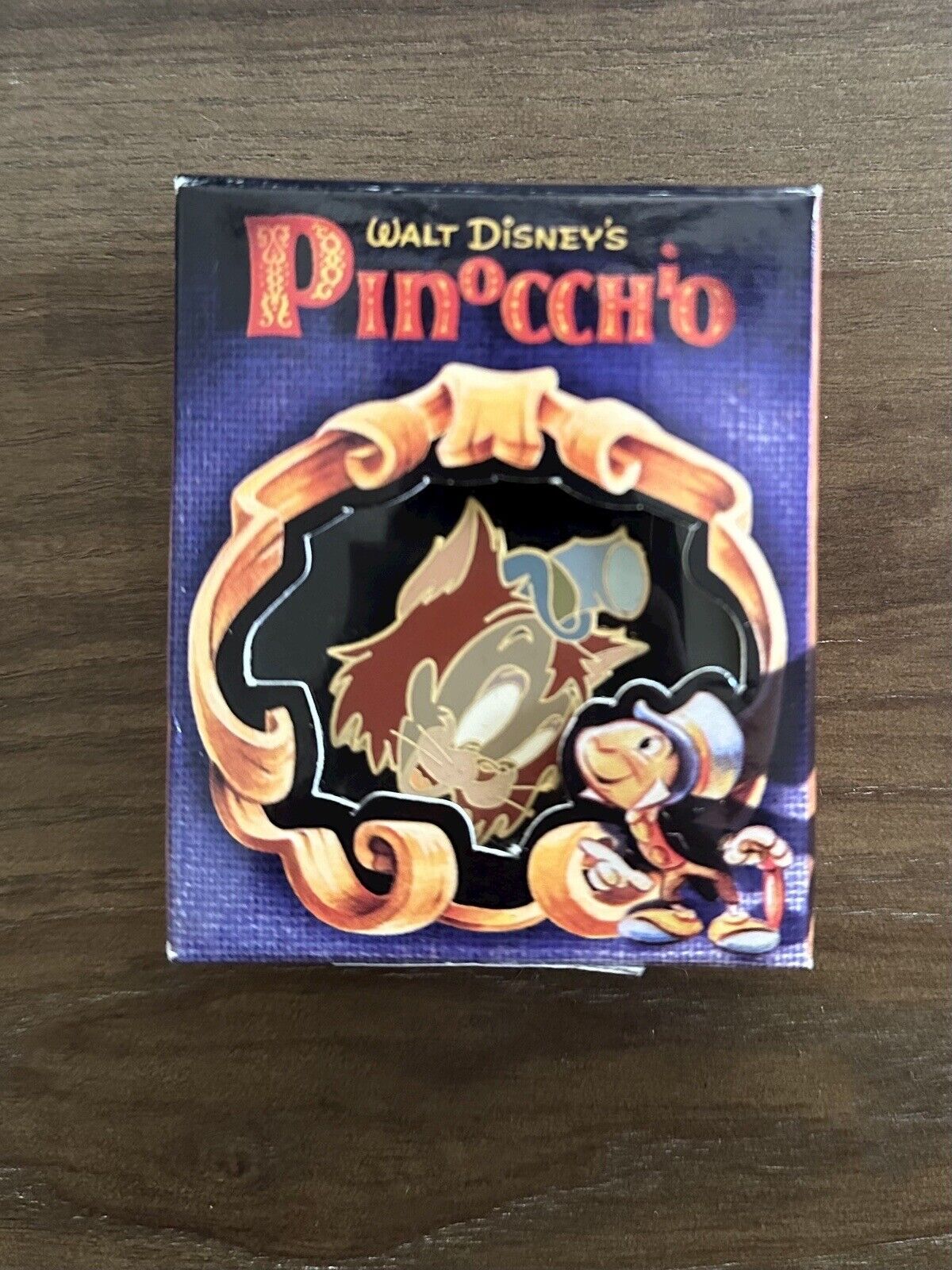 Vintage Limited Edition Walt Disney Pinocchio Box Pin NWT 1940 Gideon