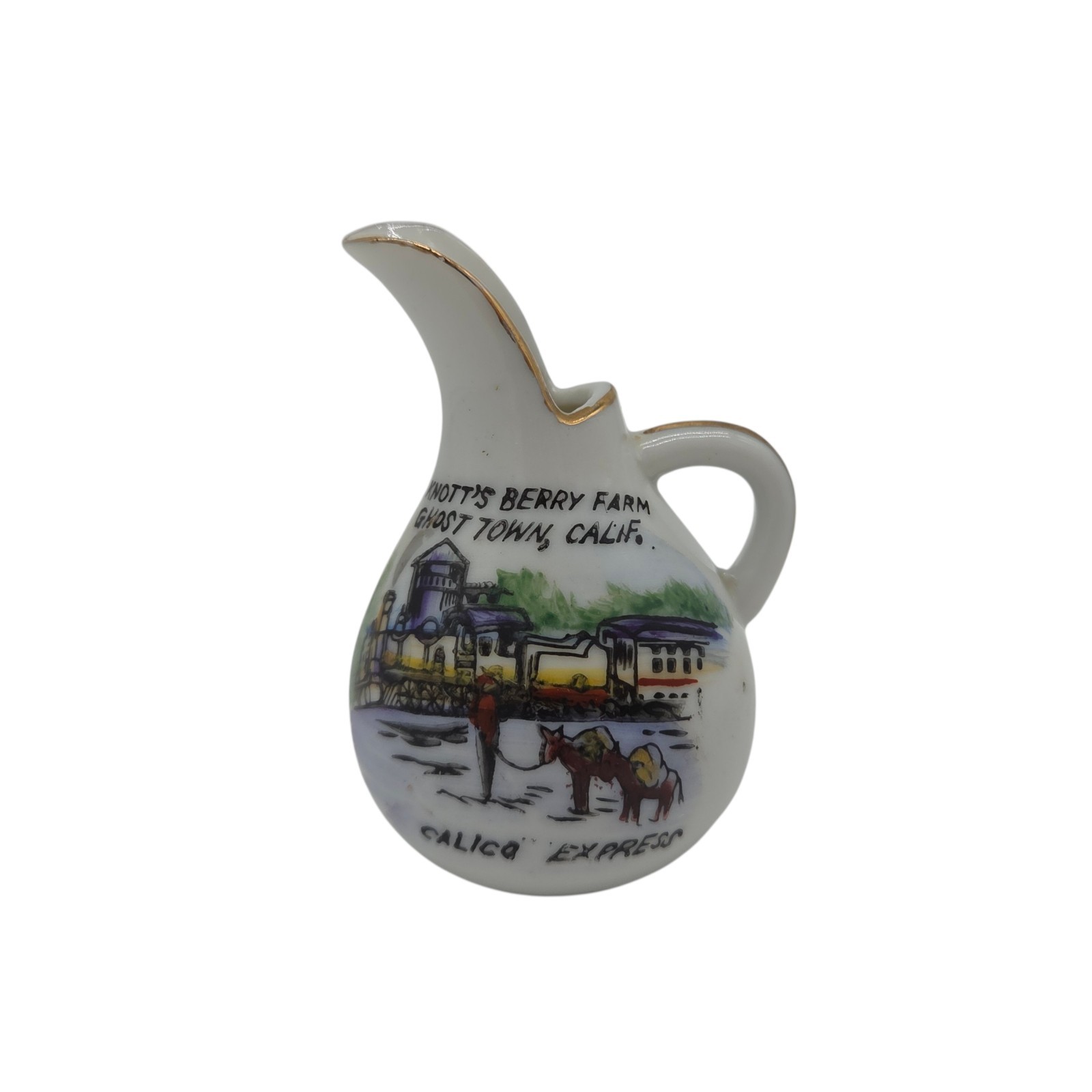 Knott\'s Berry Farm Ghost Town CA Pitcher Calico Express Porcelain Trinket Chapel