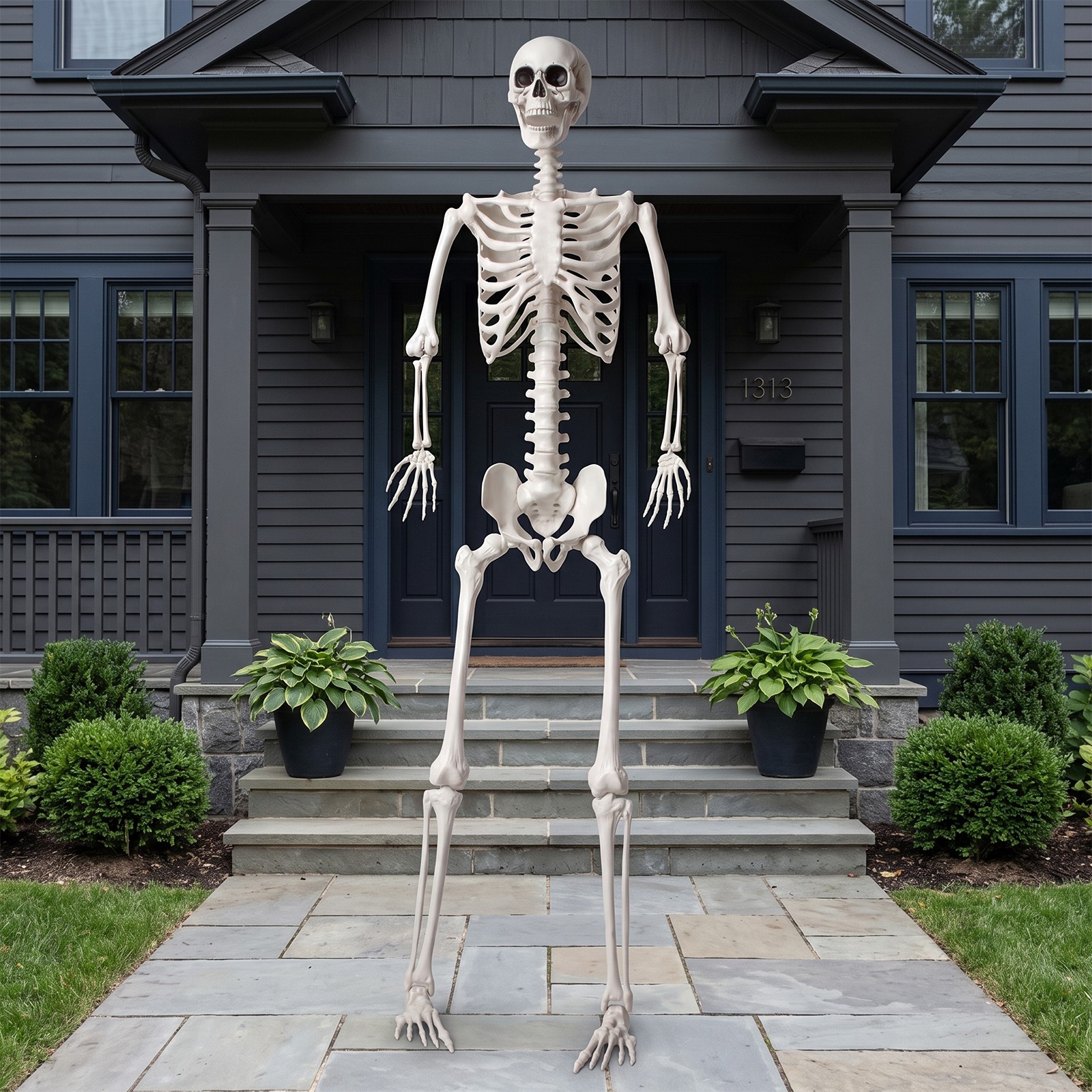 8Ft Giant Halloween Skeleton Posable Life Size Skeleton Outdoor Yard Decorations