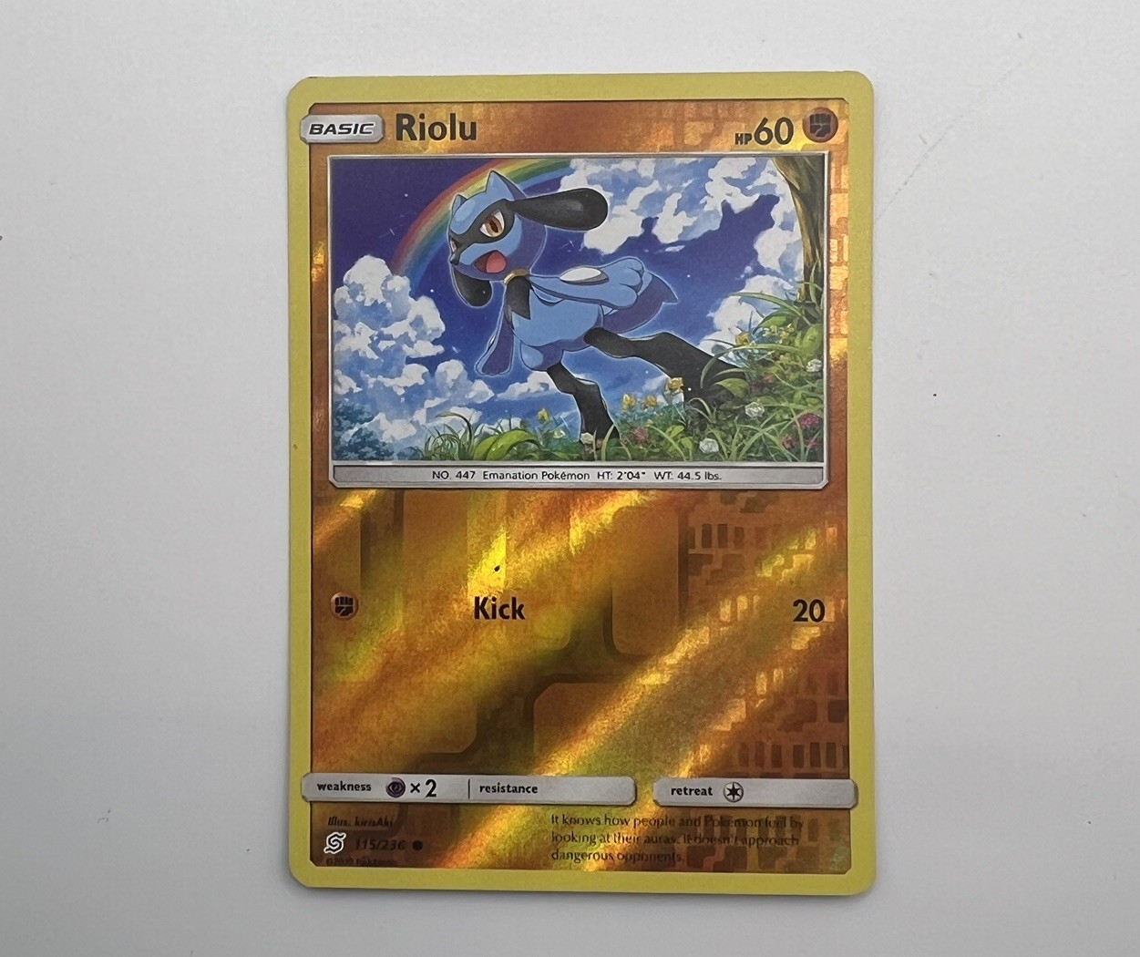 Riolu (115) Reverse Holo Common SM - Unified Minds 115/236 NM