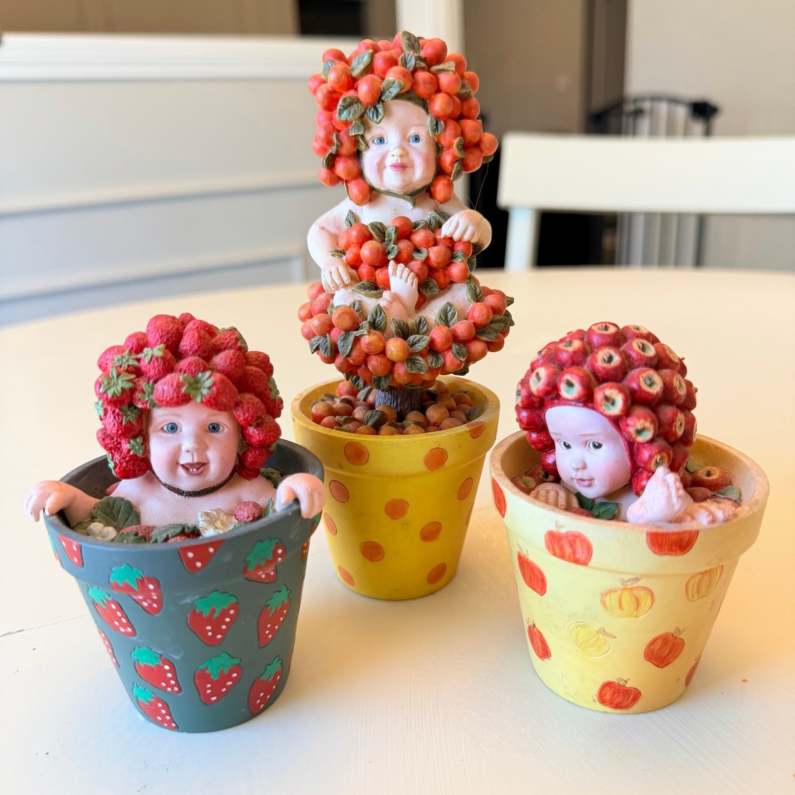 Vintage 1998 Anne Geddes Enesco Flower Pot Babies