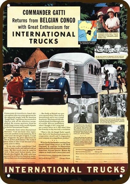 1940 INTERNATIONAL Truck Commanger Gatti Vint-Look DECORATIVE REPLICA METAL SIGN