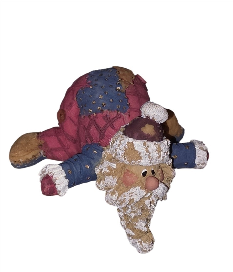 Vintage Resin House of Lloyd Sleeping Santa Claus Stocking Holder Shelf Sitter 