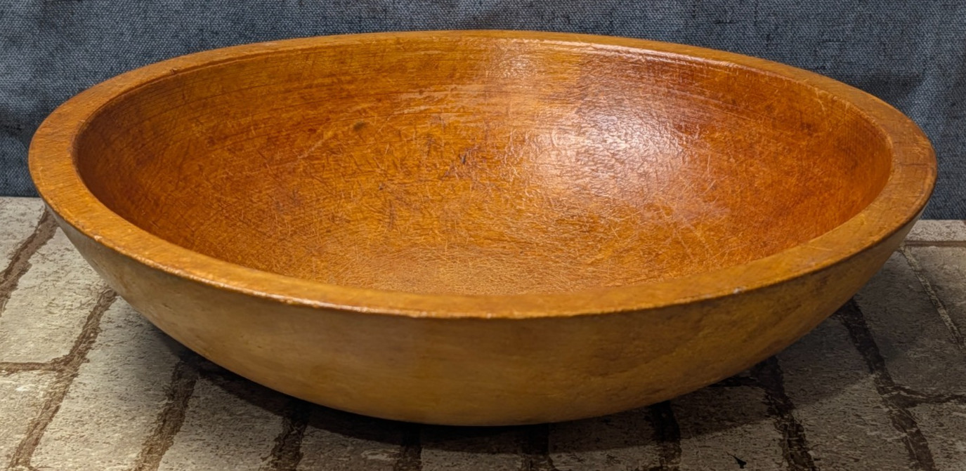 Vintage Munising Solid Wood Dough Bowl Large 10\