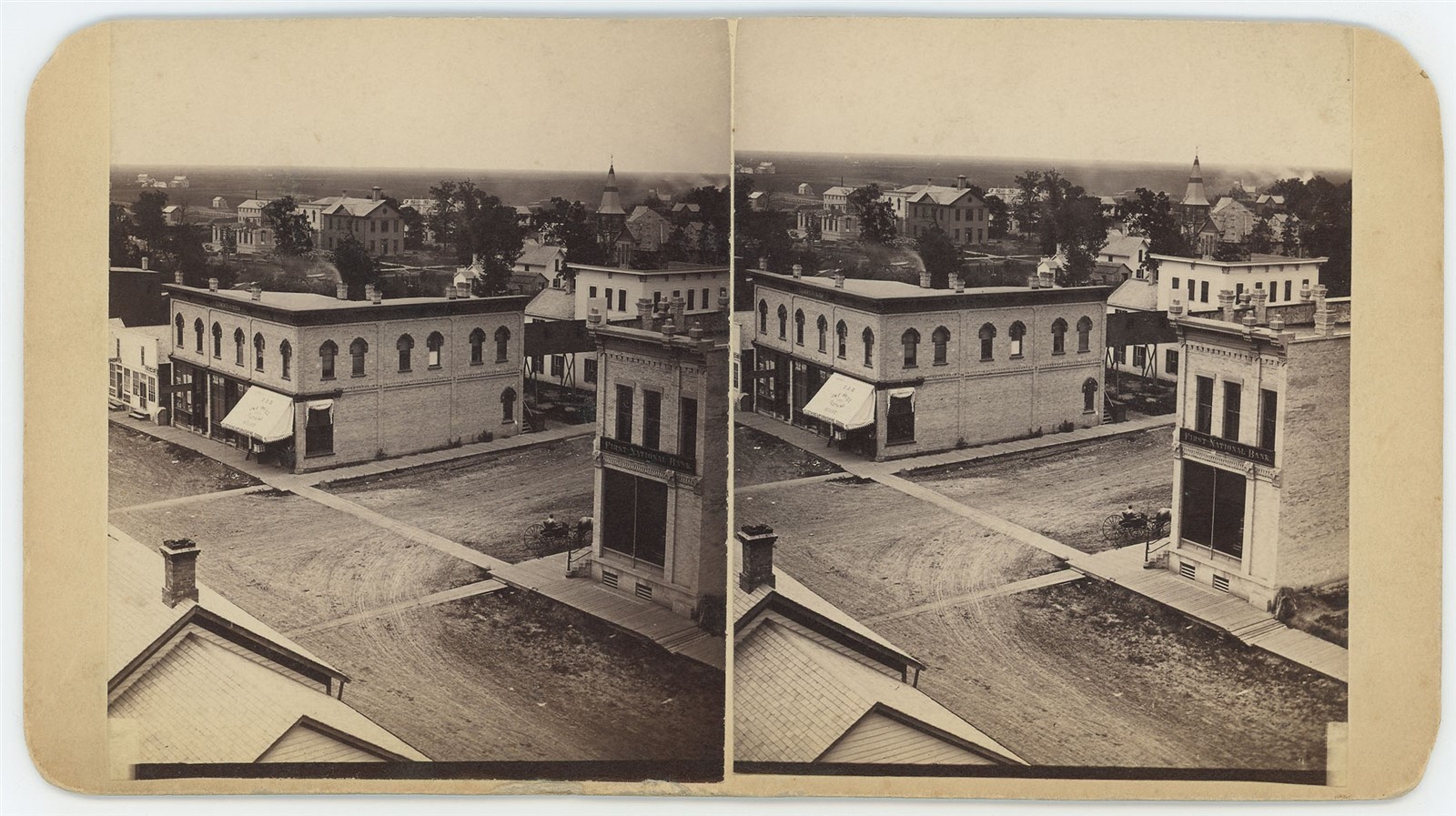 MINNESOTA STEREOVIEW - Crookston Panorama - S. Johnson - 1880s RARE