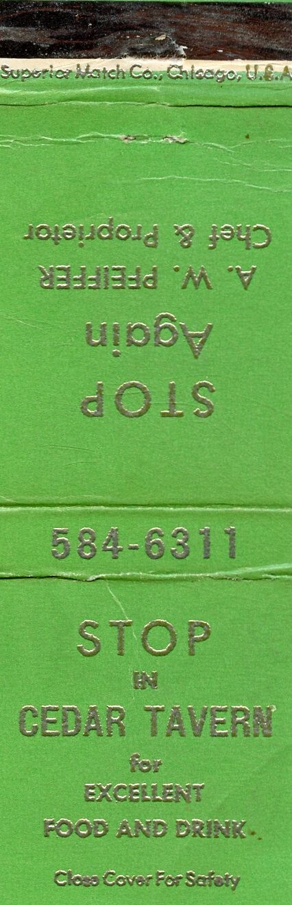 Cedar Tavern,  Matchbook
