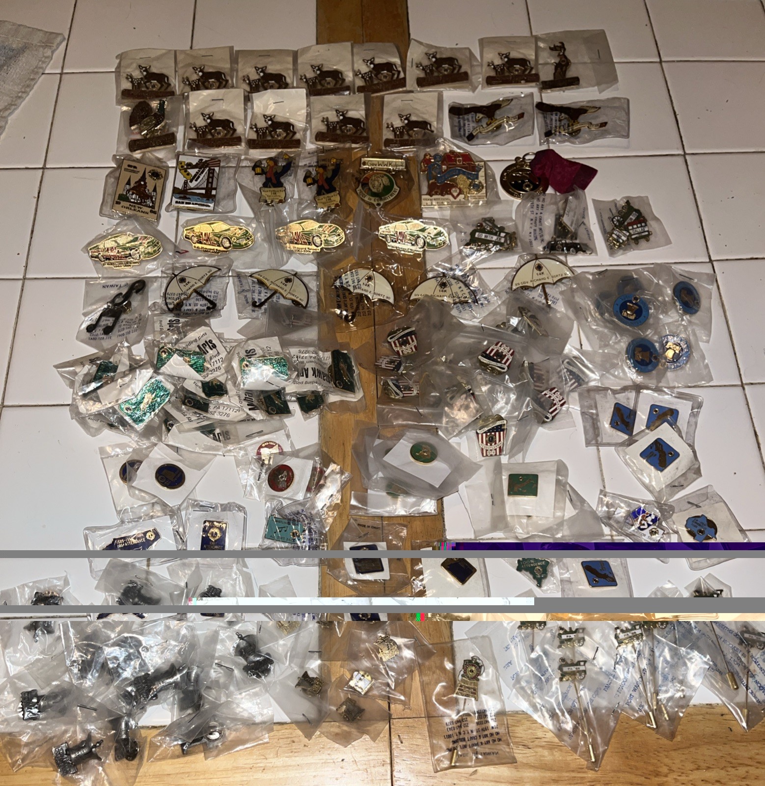 Lions Club Lot Of 131 Rare & Vintage Collectible Pins From State Of Pennsylvania