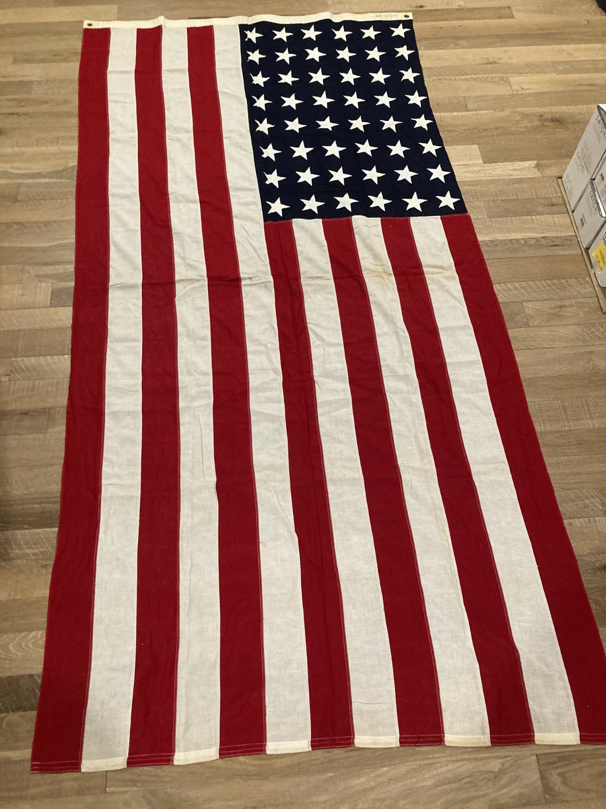 Antique 48 Star Valley Forge Flag Co American Flag Wool Large