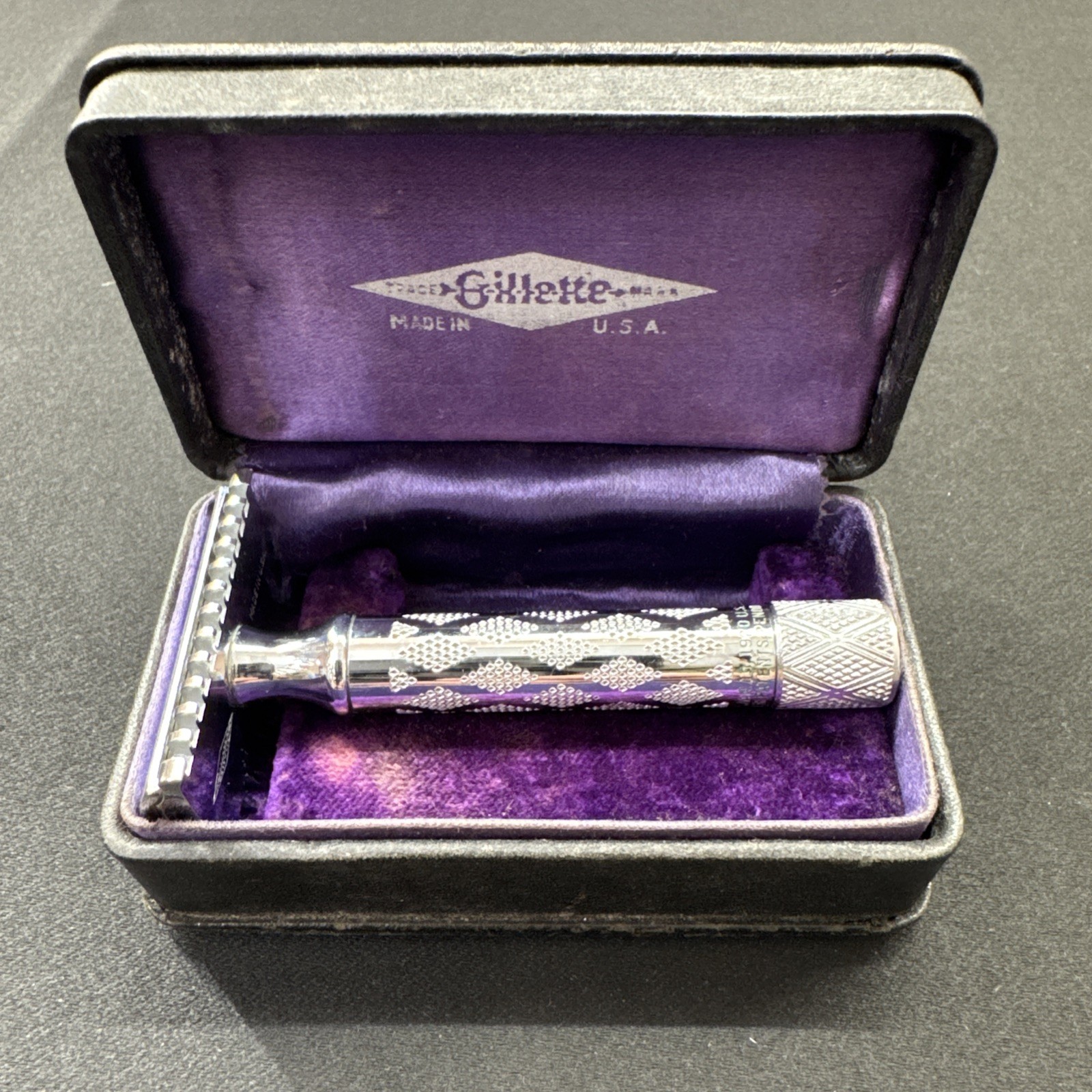 Antique Gillette Safety Razor in Box Rare 1920 Silver Razor With Case