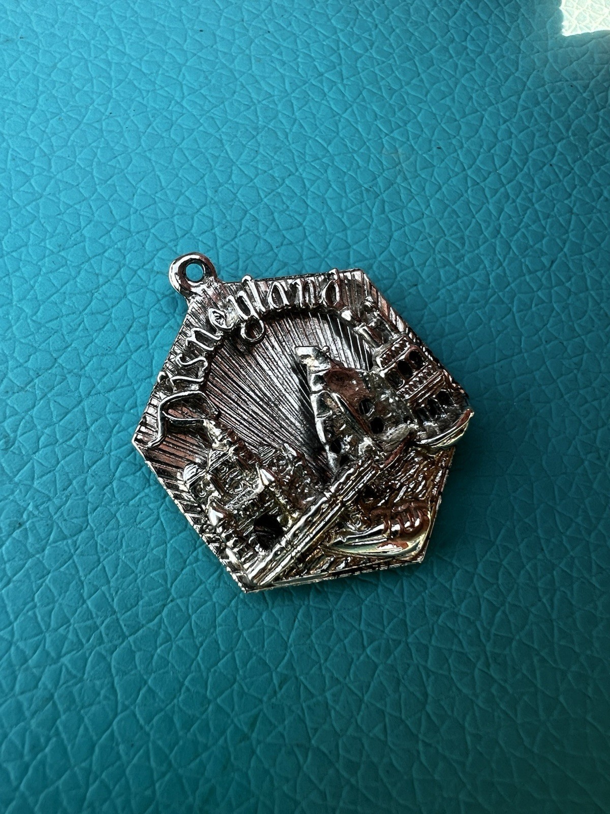 Vintage 1950\'s Disneyland Pendant Sterling Silver Hexagon Walt Disney Production Vintage 1950\'s Disneyland Pendant Sterling Silver Hexagon Walt Disney Production