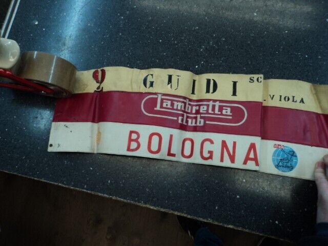 Lambretta Club Bologna Banner, Original 60s