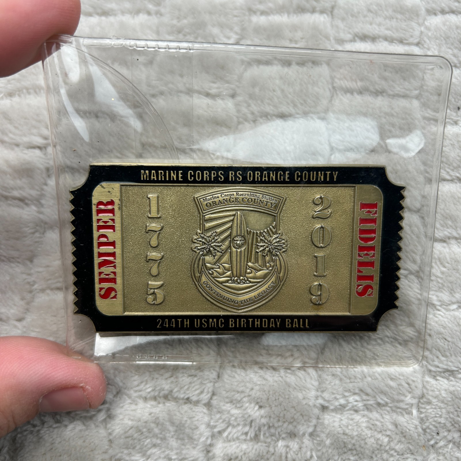 244st Birthday Ball Challenge Coin USMC Marine RS Orange County