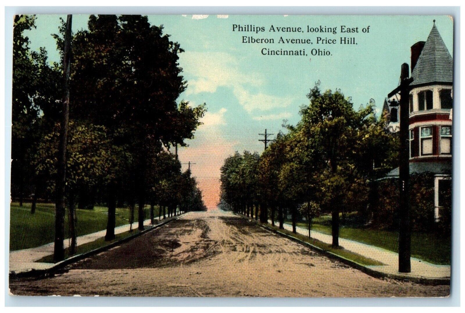 c1910 Phillips Avenue East Elberon Avenue Price Hill Cincinnati Ohio OH Postcard