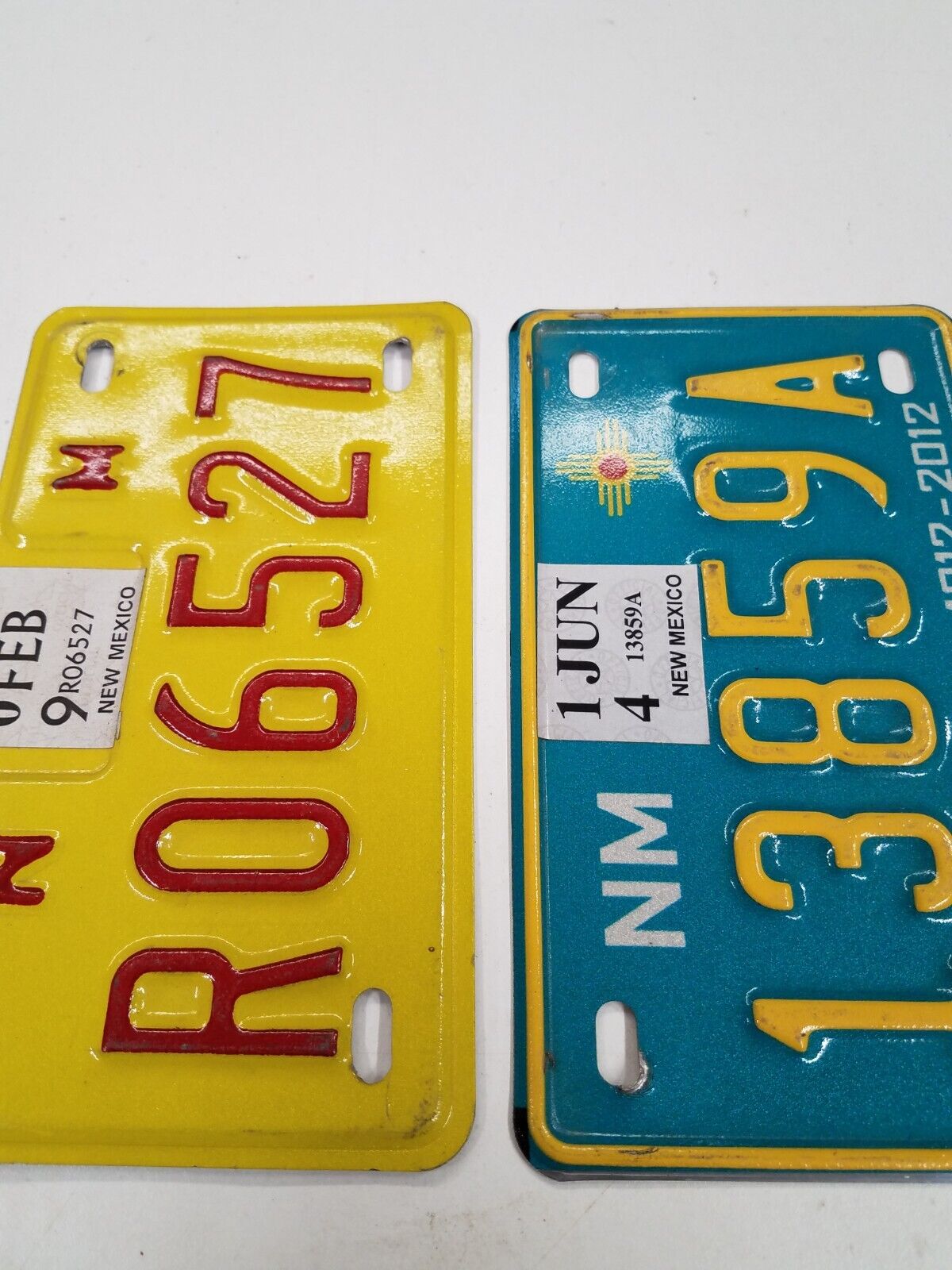 Vintage NEW MEXICO MOTORCYCLE LICENSE PLATE - Lot of 2