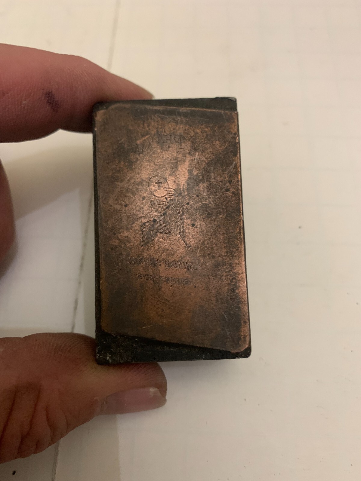 Antique Letterpress Printing Block Church Religious Communion Book