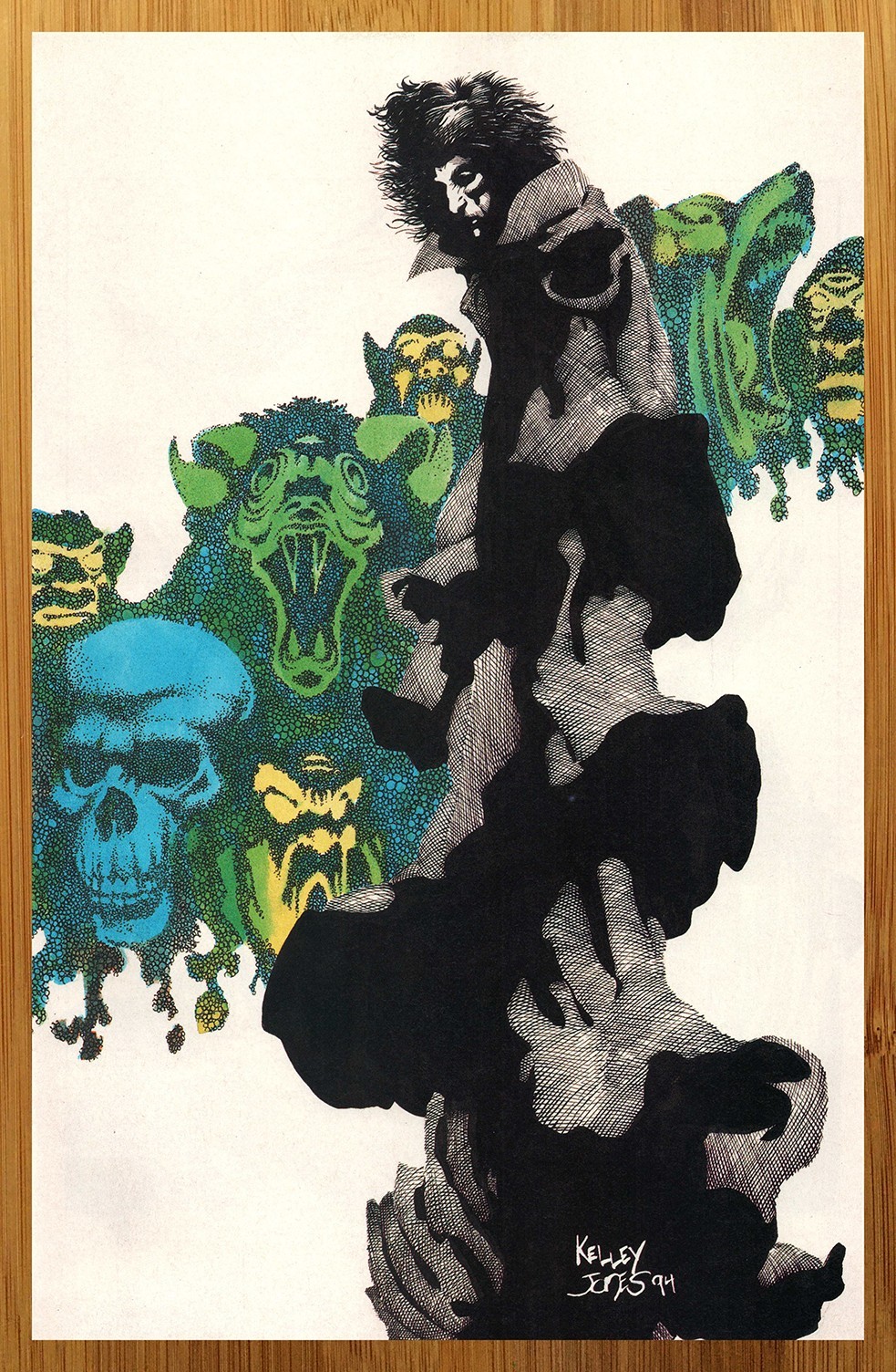 1994 Sandman Pinup Print Ad/Poster Vertigo Comics Neil Gaiman Kelley Jones Art
