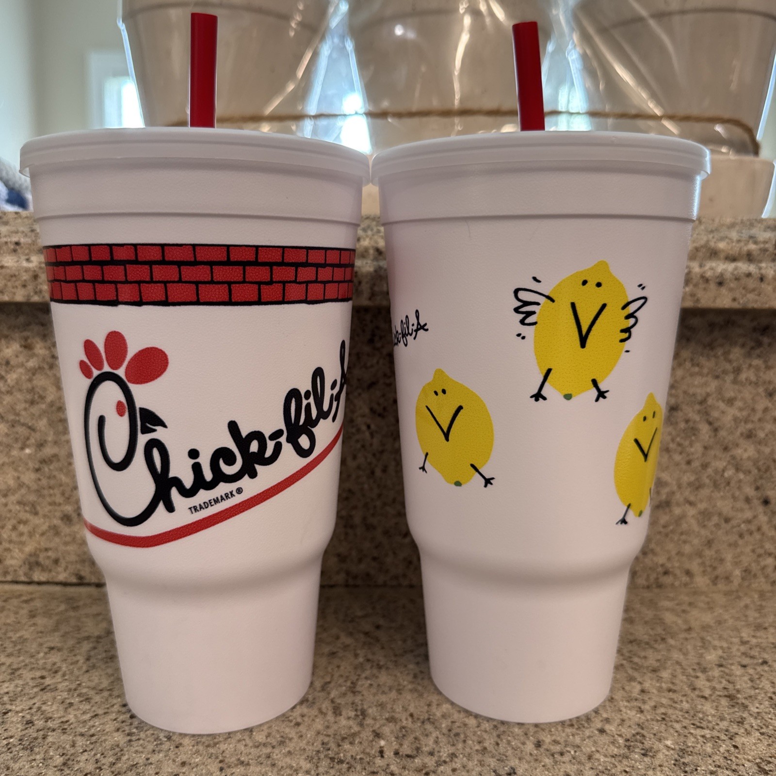 Set Of 2 Chick-Fil-A Heavy Duty Plastic Cups Sold In Spring 2026