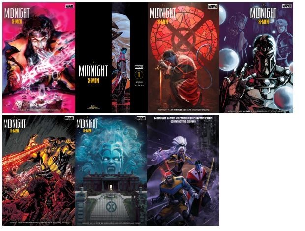 MIDNIGHT X-MEN #1 (2026 ) LOT OF 7 REG & VARIANT COVERS NM