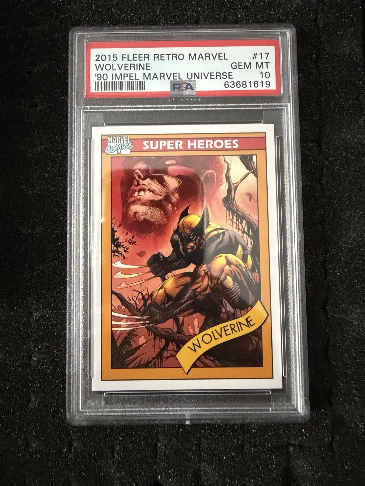 2015 Fleer Retro 1990 Marvel Universe #17 Wolverine PSA 10 Low POP
