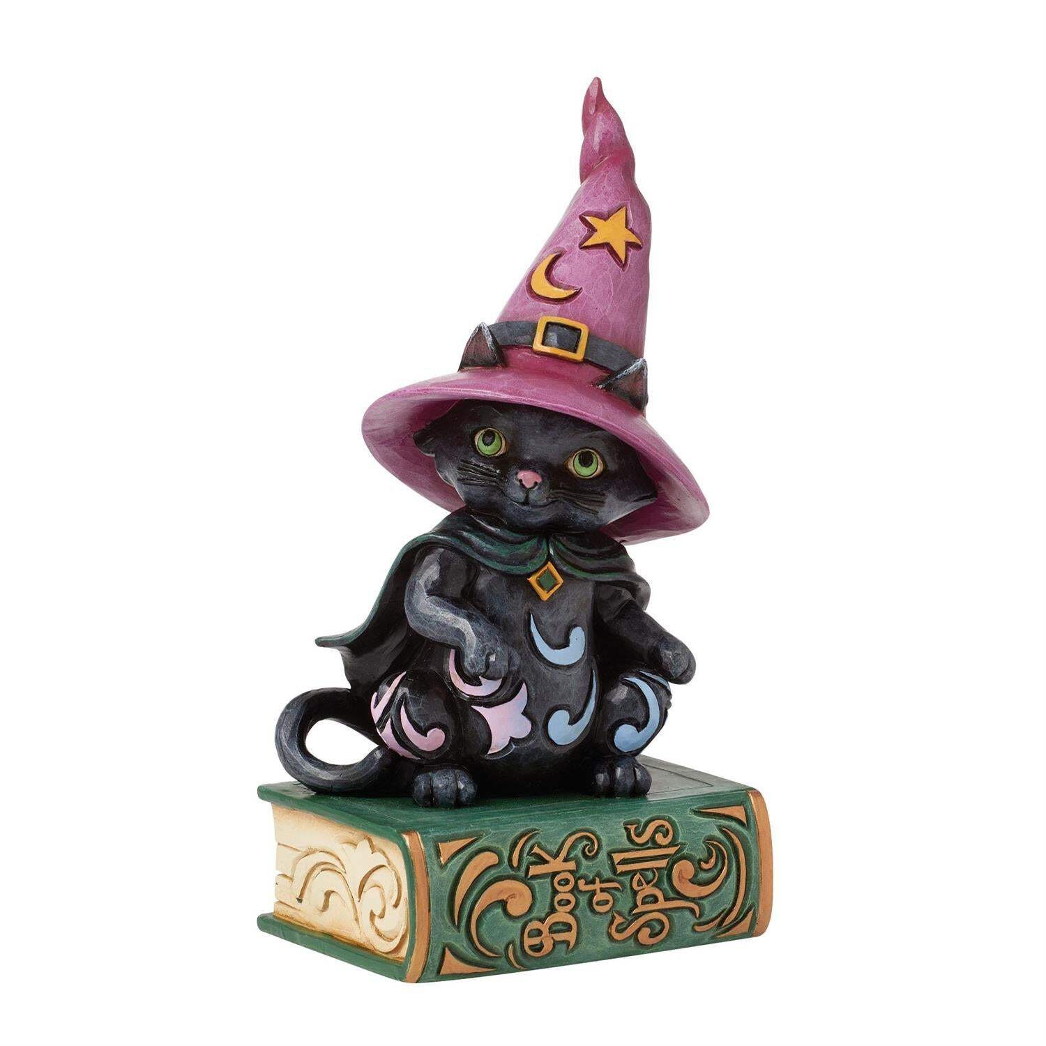 Jim Shore Too Cute to Spook - Black Cat Sitting on Book Pint 6016645 New for 202