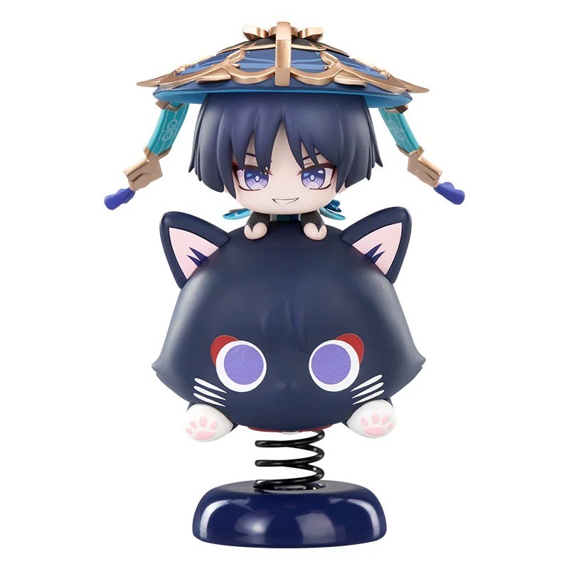 Genshin Impact Wanderer Happy Shake Chibi Figure Yurayura Stand Official PVC