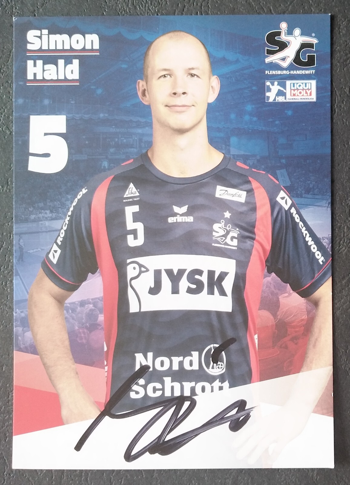 9527 Simon Hald Flensburg-Handewitt 2022/23 Handball Postcard Original Signed