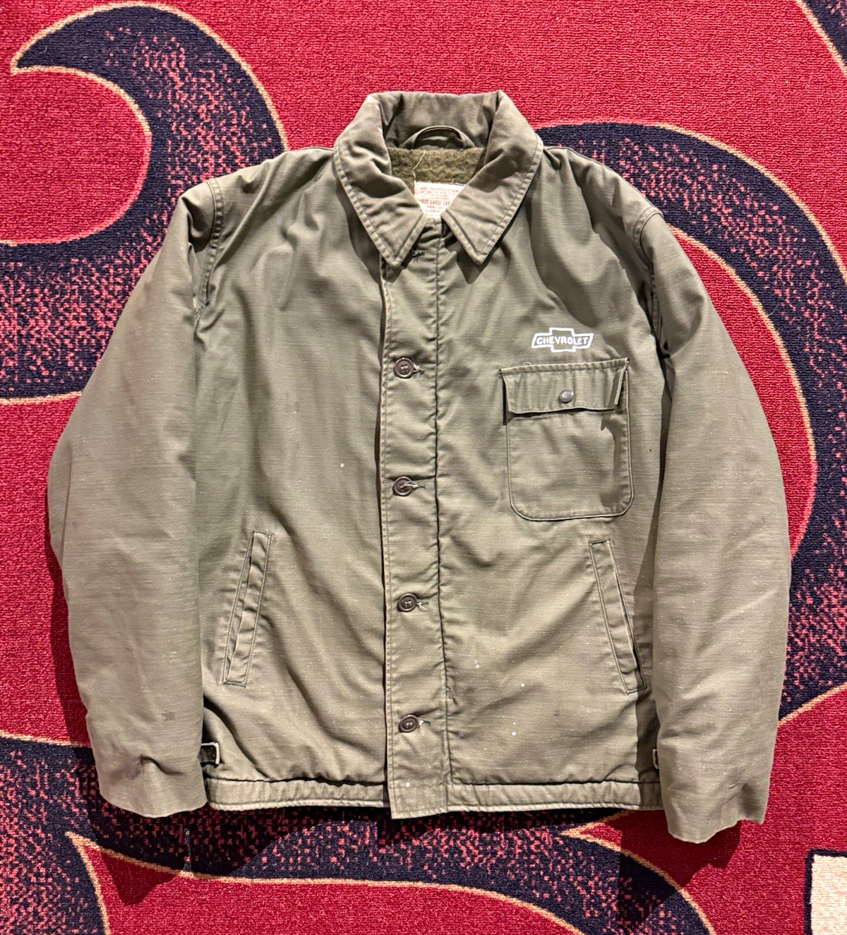 Vintage 1978 US Navy A-2 Deck Jacket Large/XL 42-44 General Zip Military 