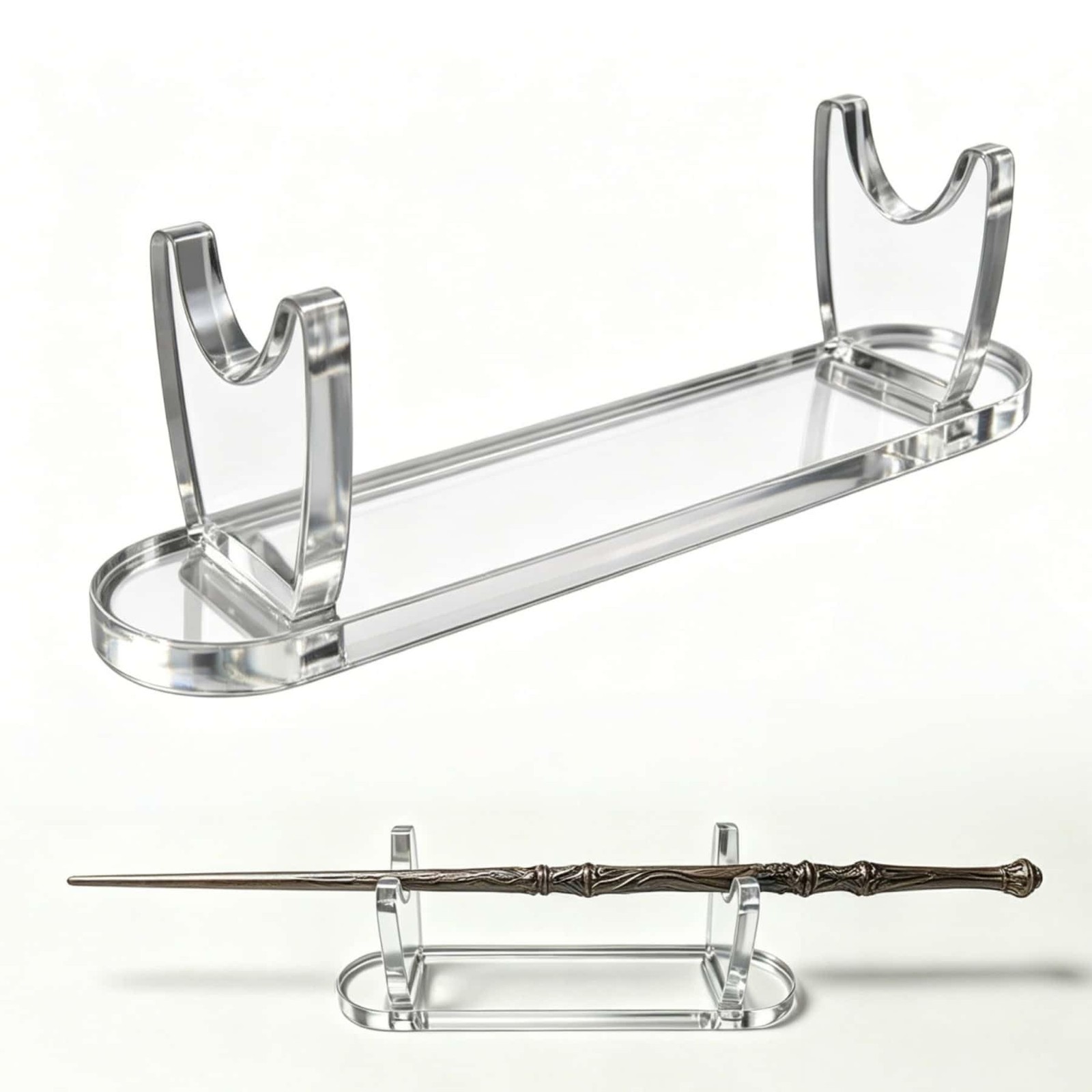 Mini Clear Acrylic Wand Display Stand, Polished High‑Transparency Acrylic Col...
