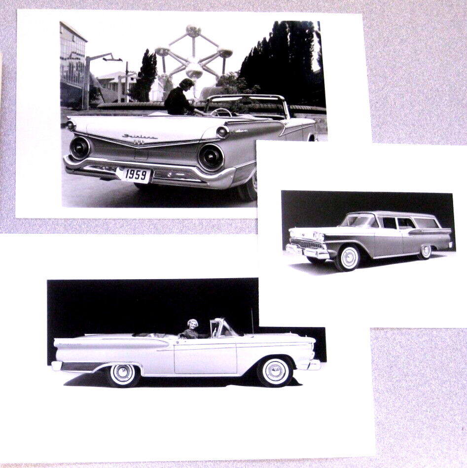 Vintage 1959 FORD FAIRLINE 3 Stock Photos Car Dealers Newspaper Advertisement