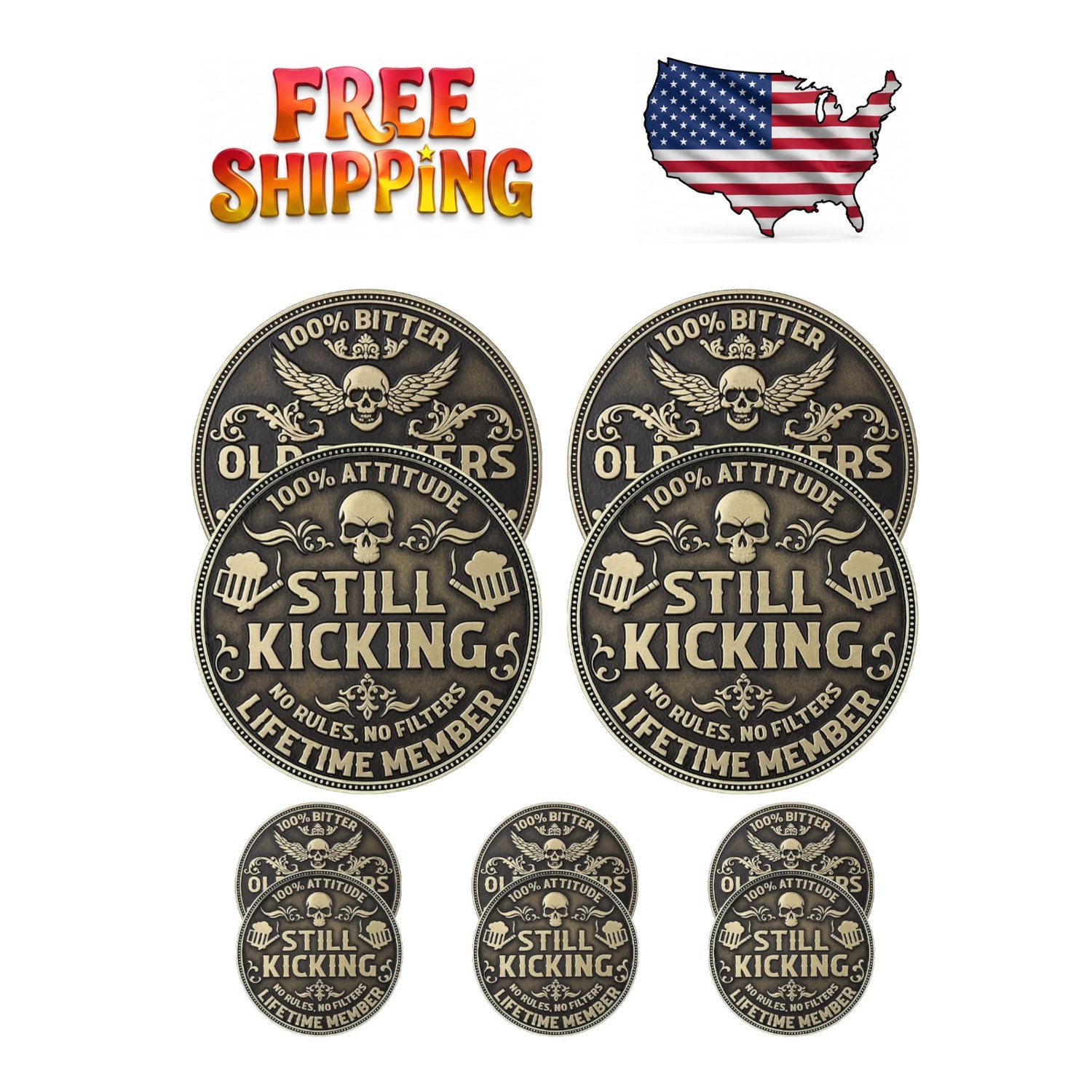 10 Pcs Old Fellows Club Challenge Coins - Commemorative Keepsakes for Laughter