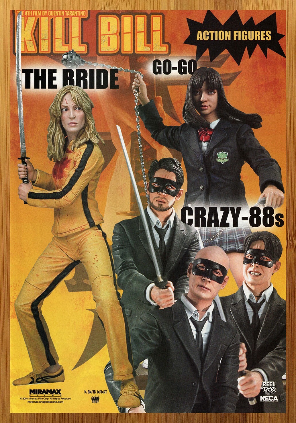 2004 NECA Kill Bill Action Figures Print Ad/Poster The Bride Crazy-88s Promo Art