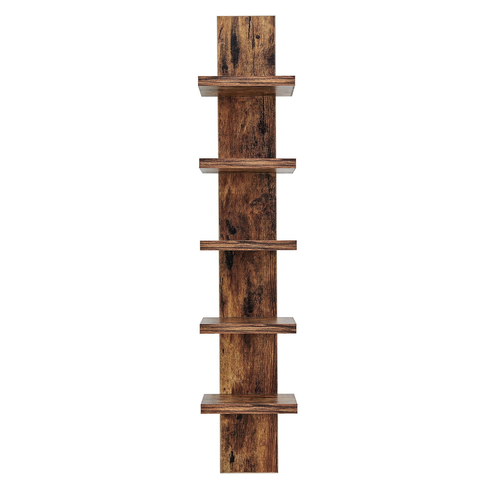 Danya B 5-Tier Narrow Wall Shelf, Pine Floating Storage Organizer 30