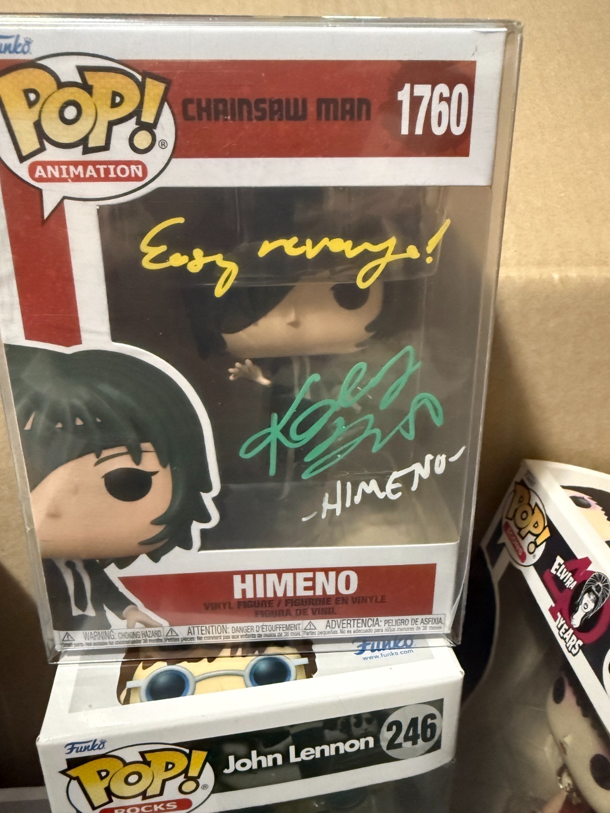 Funko Pop Himeno #1760 Signed Katelyn Barr Quote JSA Chainsaw Man