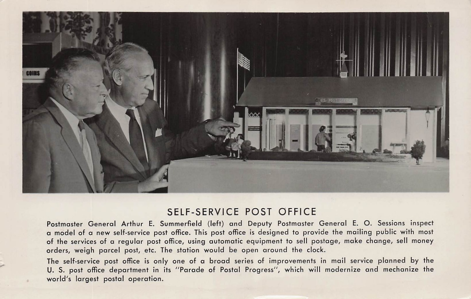 RPPC Postal History Historic Model Post Office Mailomat Kiosk Photo Postcard 23A