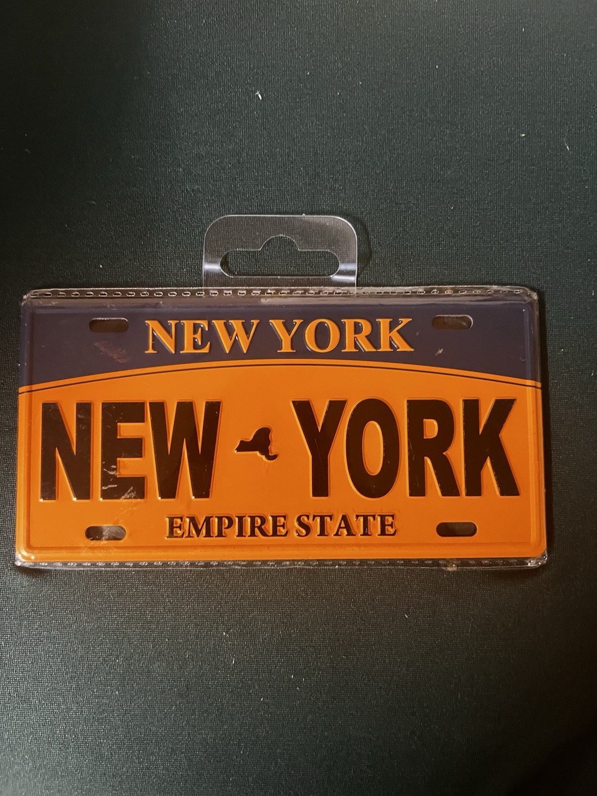Qty: 1 New York Empire State Orange/Navy License Plate 6' x 3' Magnetic - Sealed