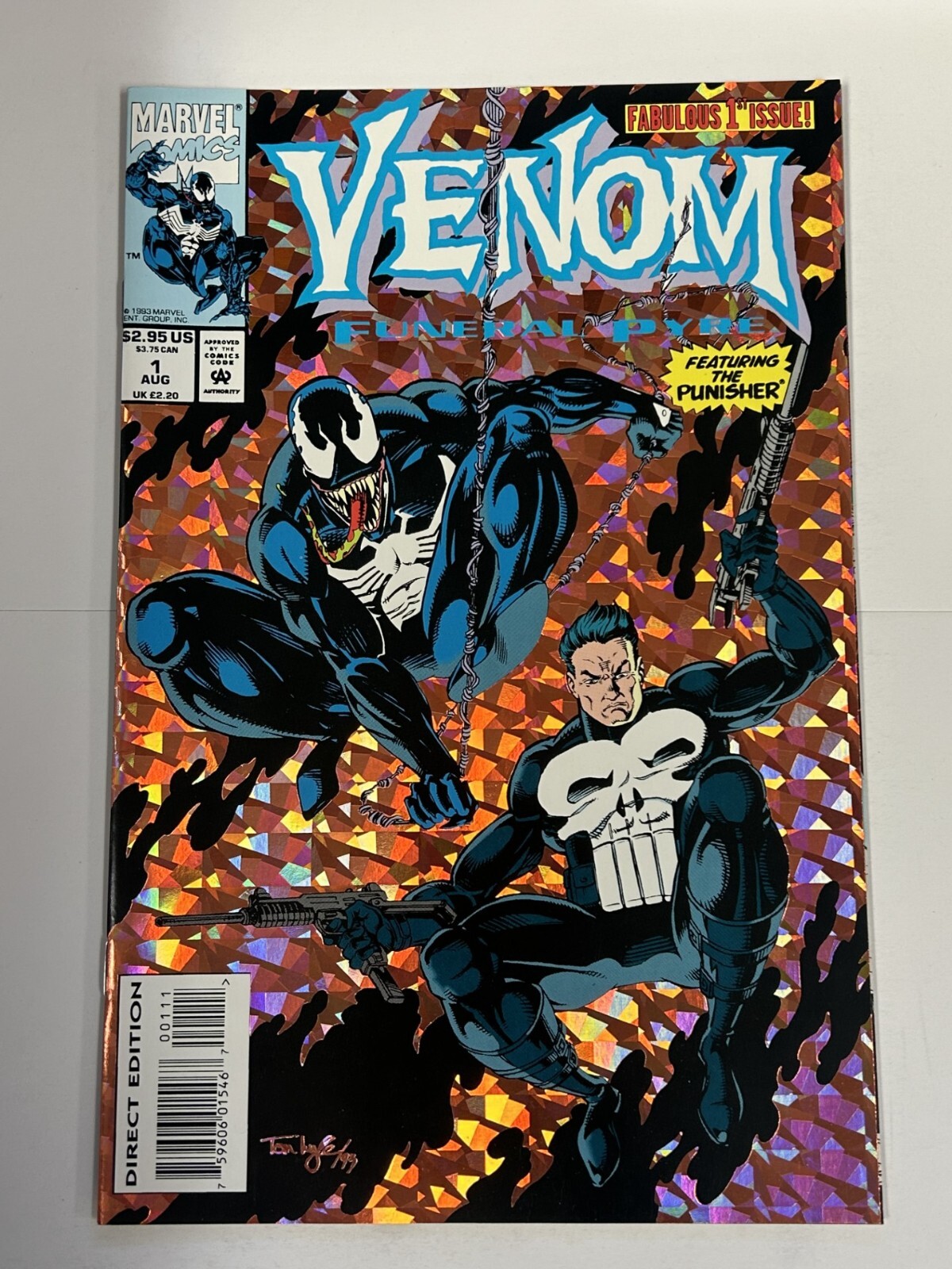 VENOM FUNERAL PYRE #1 1993 NEAR MINT HOLO FOIL COVER MARVEL COMICS b-467