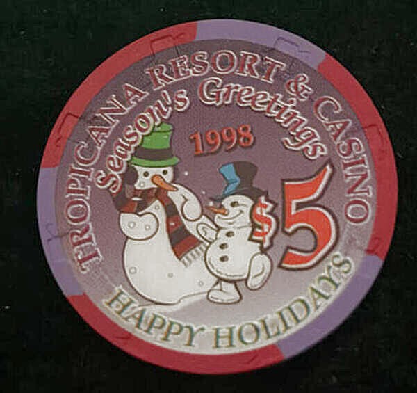 $5 Tropicana Casino Chip * Happy Holidays, Las Vegas * Limited Edition of 750