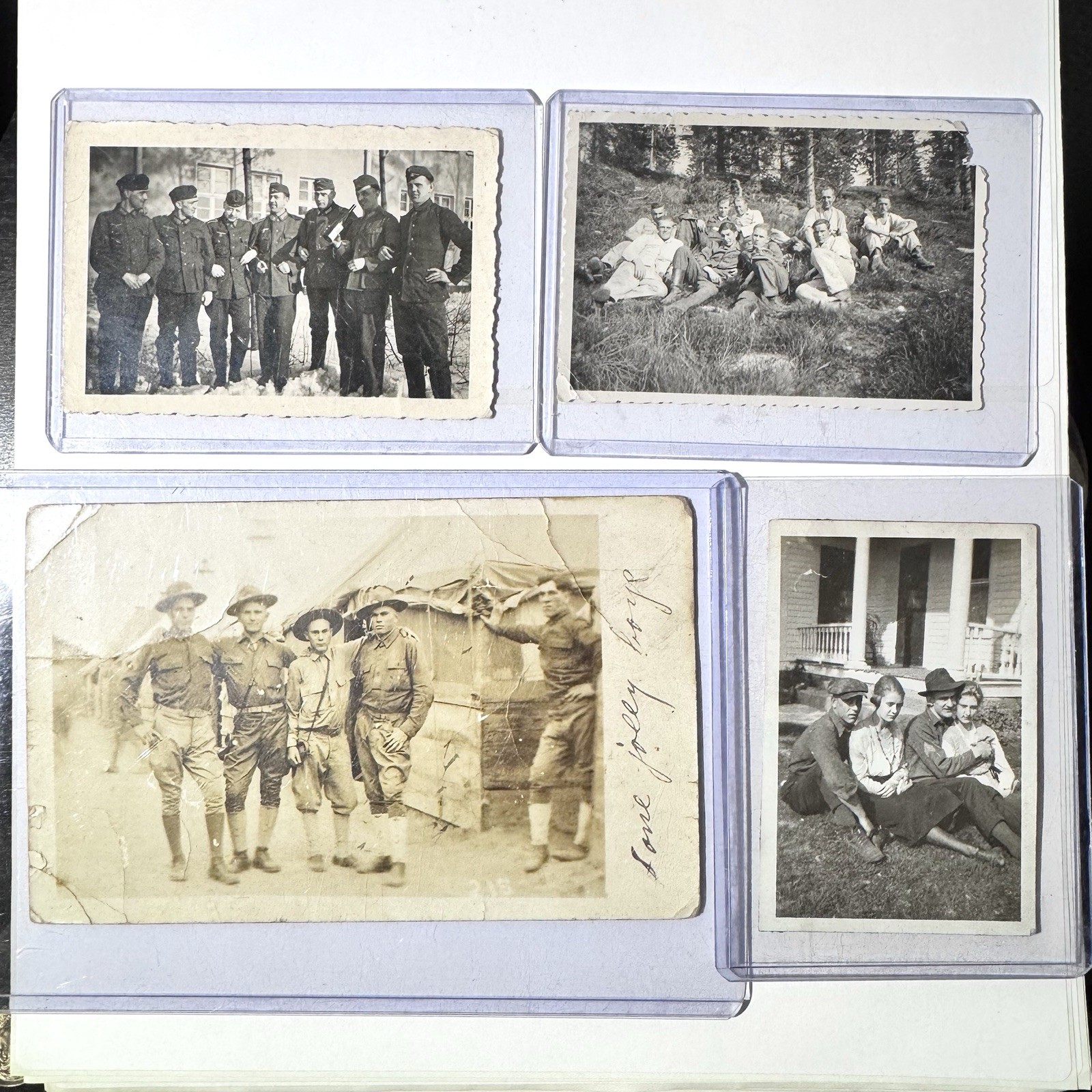 4pc Vintage Photo Lot WWI WWII US & German Wehrmacht Soldiers Set RPPC & Photos