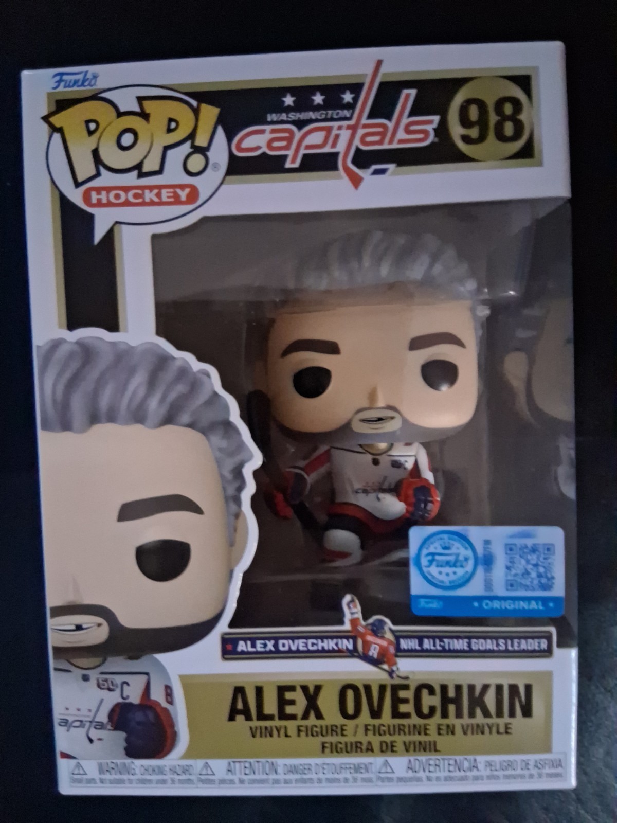 Funko Pop Alex Ovechkin #98 Capitals NHL  Exclusive Hockey Vinyl Soft Protector 