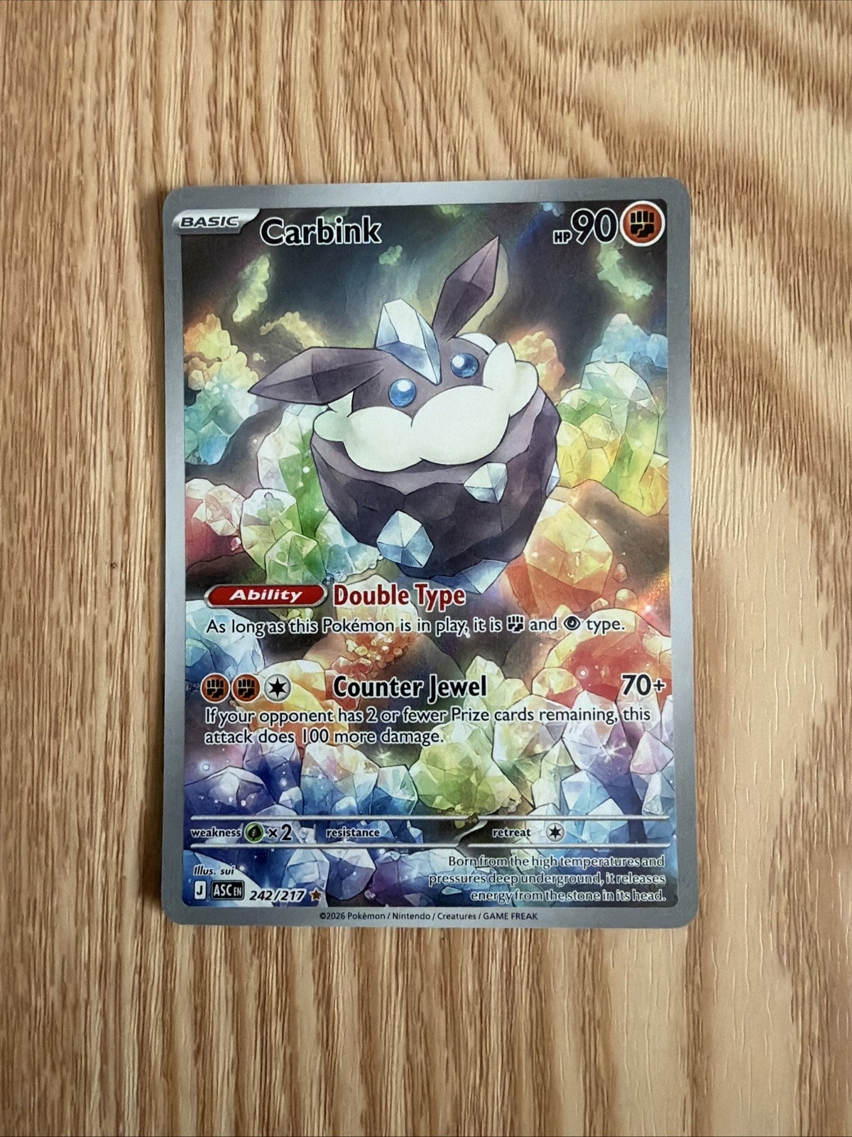 Carbink Full Art Holo Illustration Rare 242/217 Pokémon TCG Carbink Full Art Holo Illustration Rare 242/217 Pokémon TCG