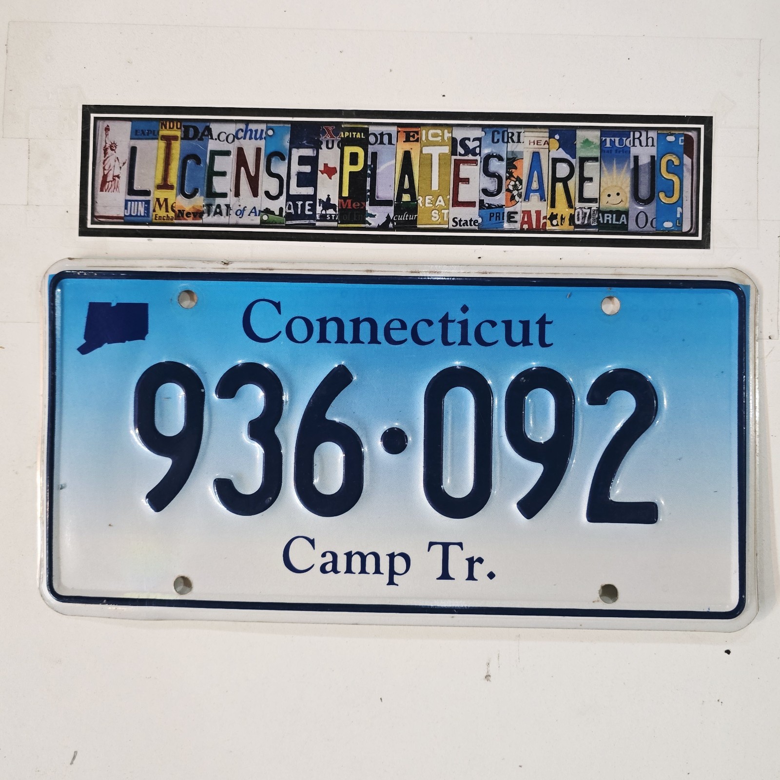 Connecticut Camp Trailer License Plate 🔥 CT Camper Tag 936 092
