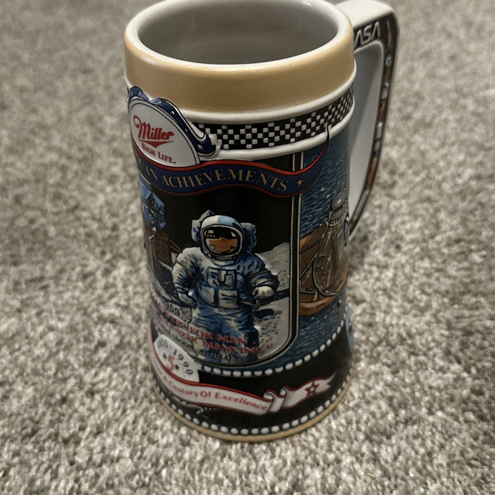 Vintage Miller High Life Stein Great American Achievements NASA Apollo 11 #5
