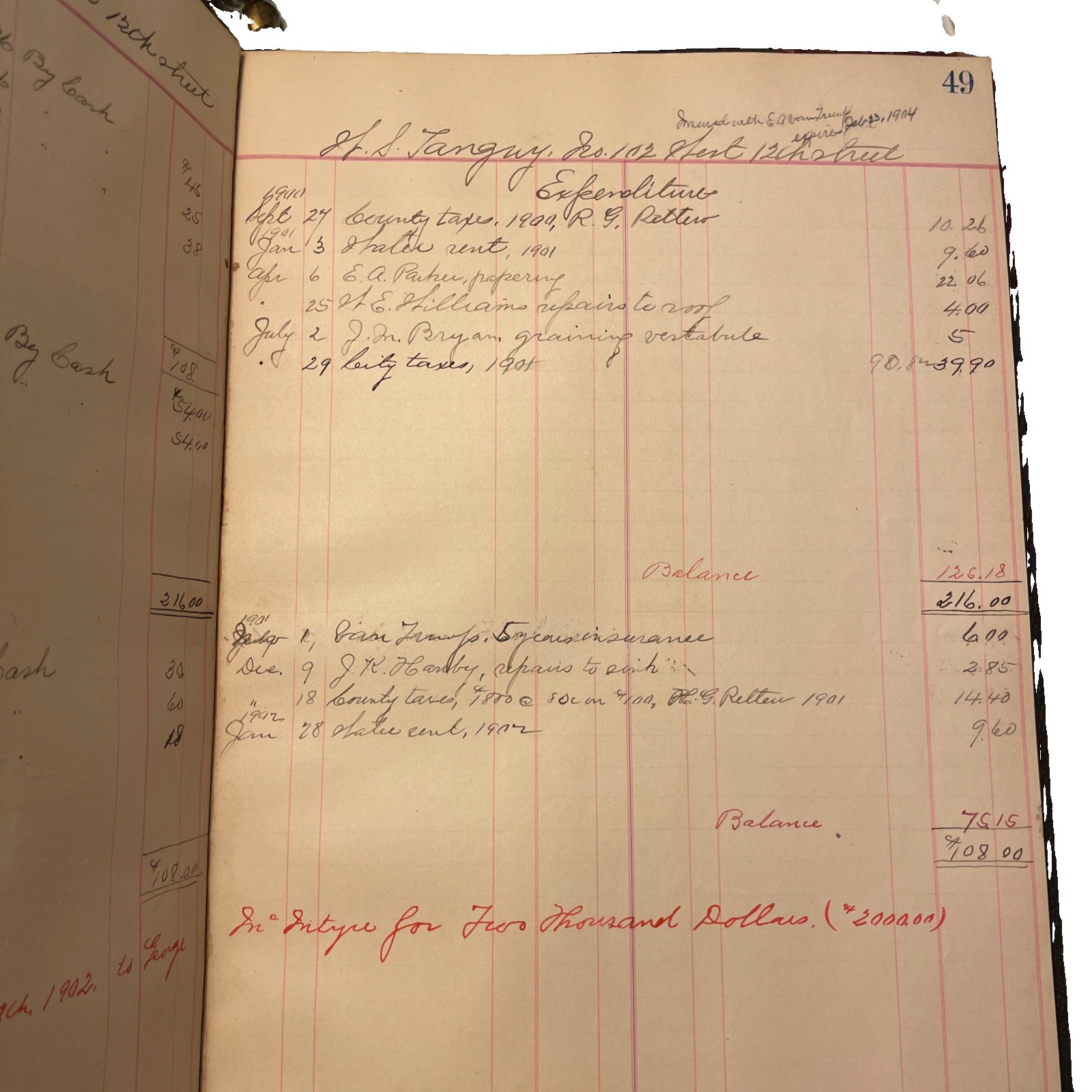 Antique 1896-1902 Handwritten Account Ledger Book Victorian Financial Records