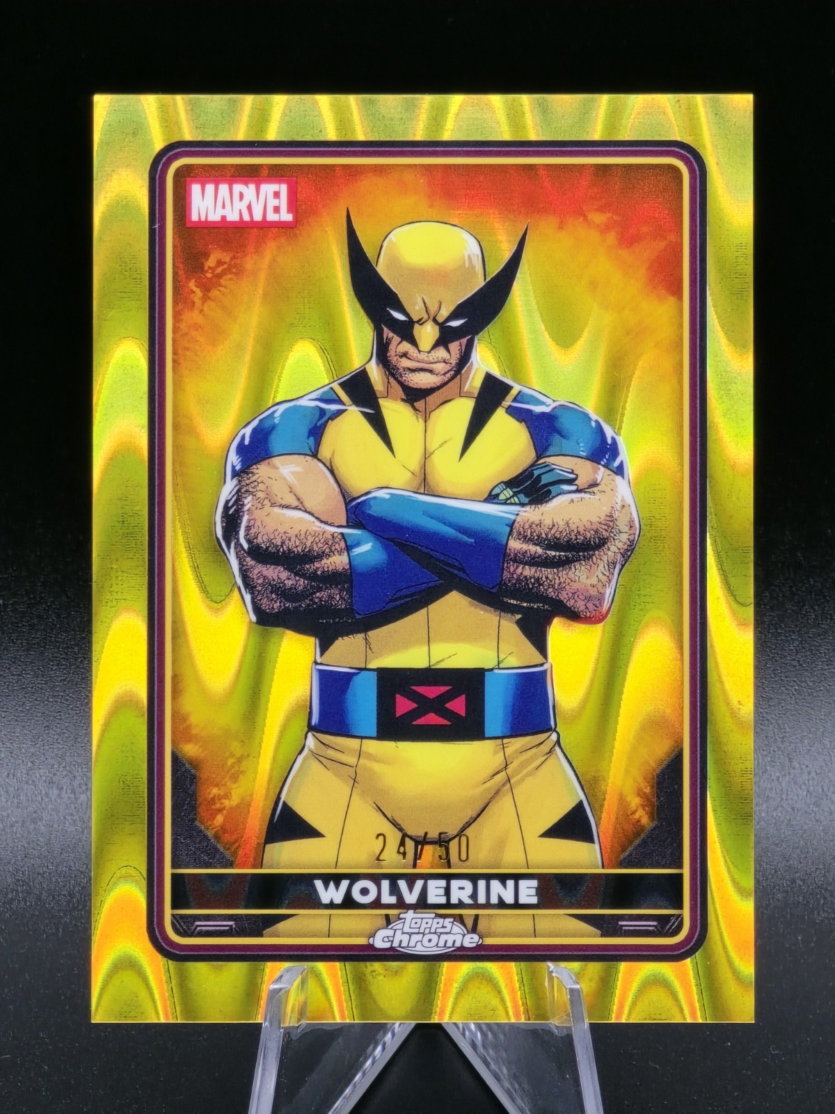 2025 Topps Chrome Deadpool Marvel WOLVERINE Gold Lava Refractor /50 #5 2025 Topps Chrome Deadpool Marvel WOLVERINE Gold Lava Refractor /50 #5