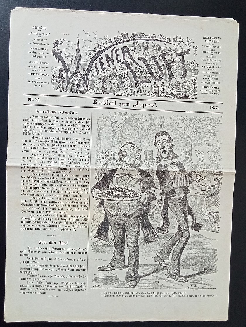 Austria 1877 satirical newspaper WEINER LUFT