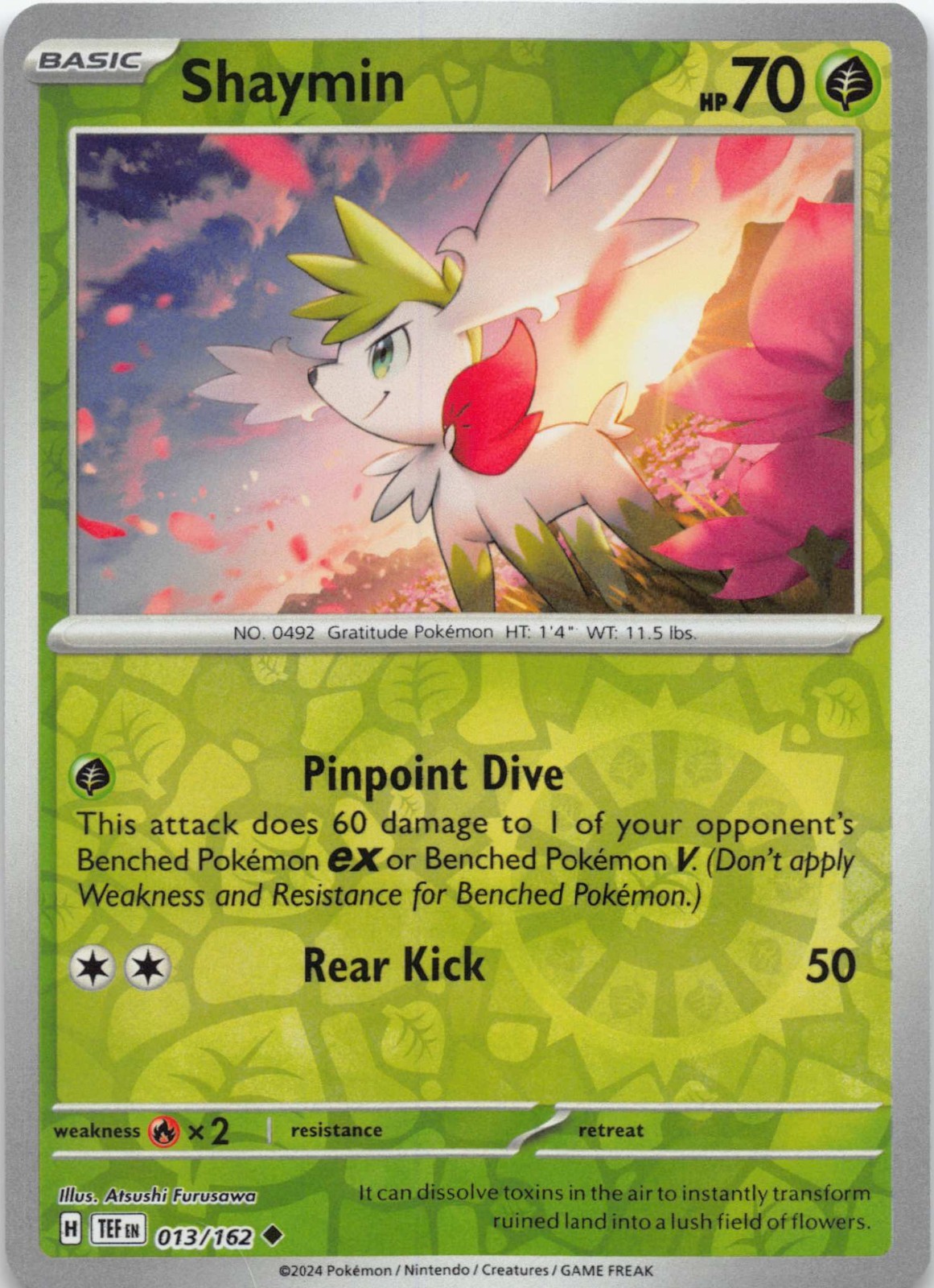 Shaymin 013/162 Reverse Holo NM